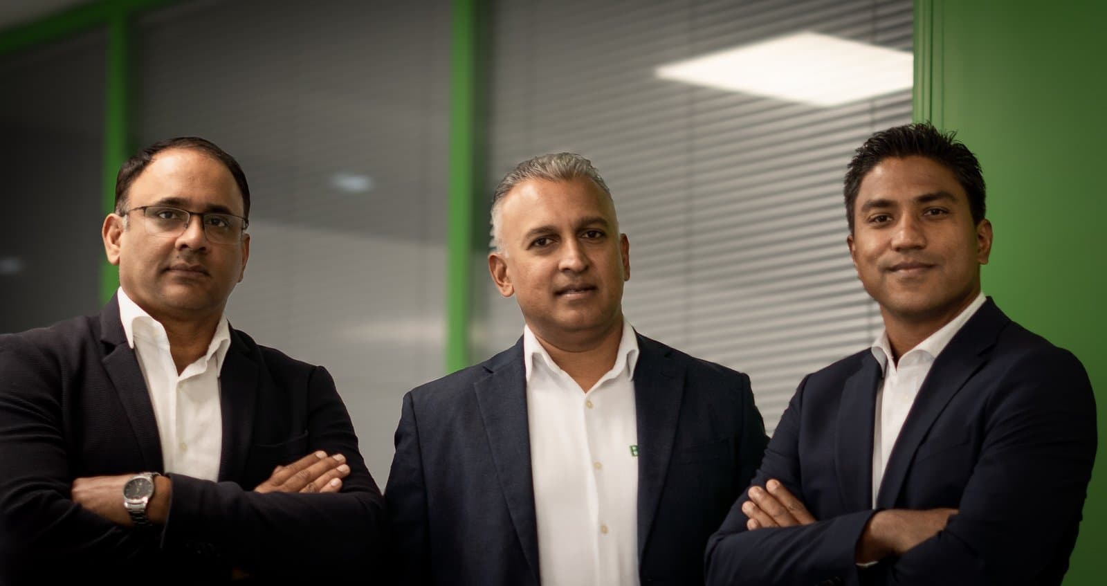 Baitali Group Directie — v.l.n.r. Rajen Bihariesingh, Farsi Khudabux, Stefan Ferrier